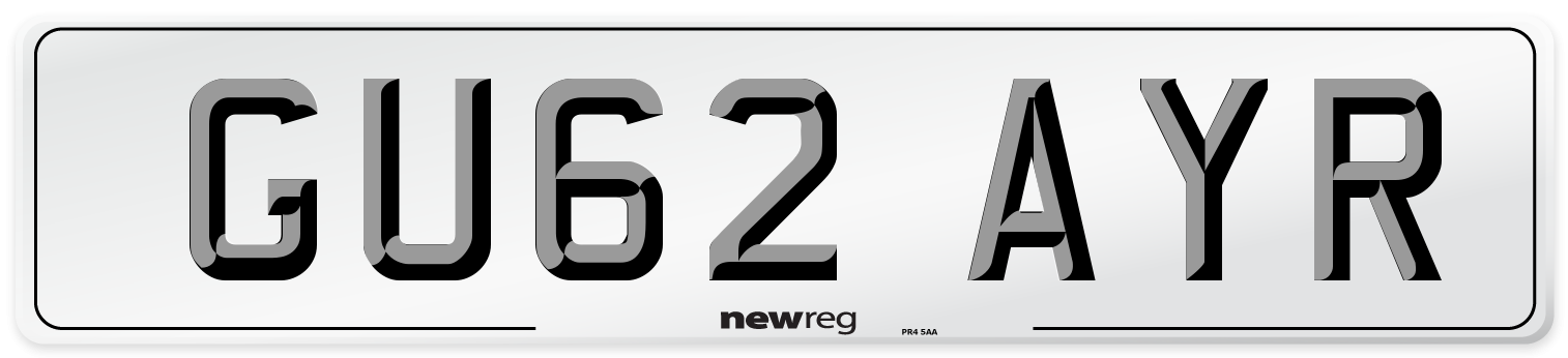 GU62 AYR Number Plate from New Reg